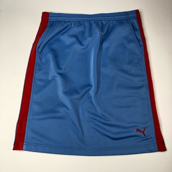 PUMA Active Sporty Shiny Blue & Red Stretchy Athletic Elastic Waist Sporty Skirt - Picture 1 of 16